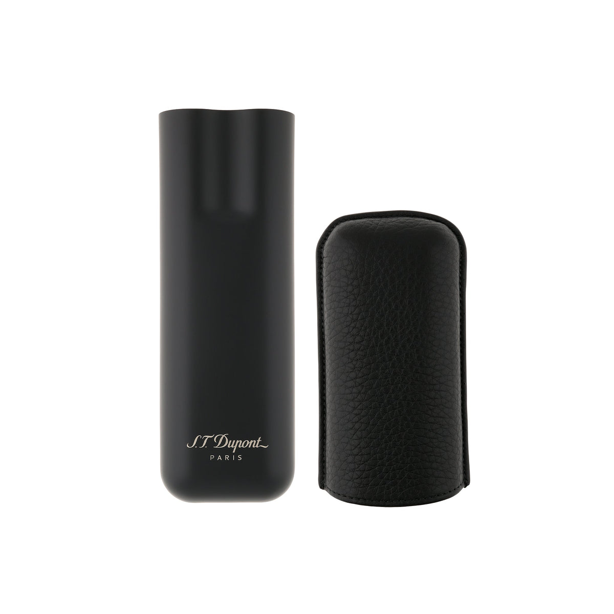 DUPONT ACCESSORIES [style_3597390289308] Bao da đựng Cigar bằng da bò loại 2 điếu màu đen - S.T.Dupont (2 CG CASE BLACK GR/MATTE style no 183240). KT:  (180x60x30) mm