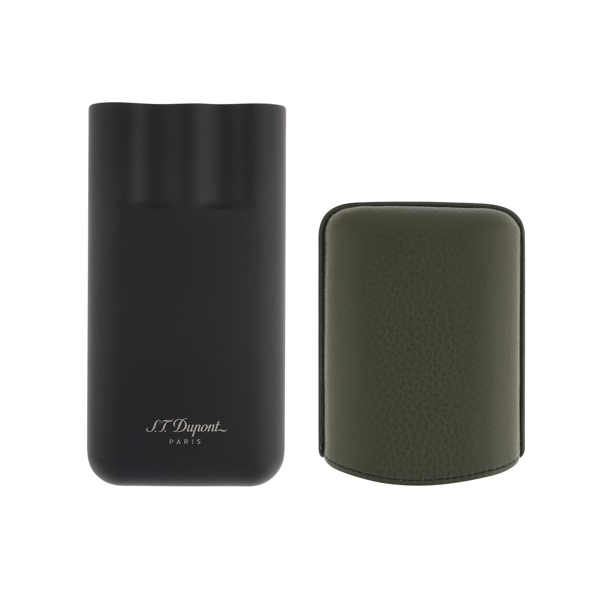 DUPONT ACCESSORIES [style_3597390289476] Bao da đựng Cigar bằng da bò loại 3 điếu màu kaki - S.T.Dupont (3 CG CASE KAKI GR/MATTE style no 183349). KT:  (180x80x30) mm