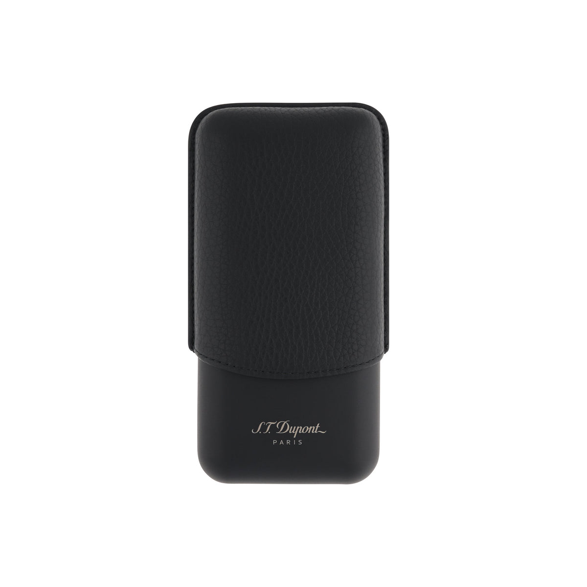 DUPONT ACCESSORIES [style_3597390289483] Bao da đựng Cigar bằng da bò loại 3 điếu màu đen - S.T.Dupont (3 CG CASE BLACK GR/MATTE style no 183340). KT:  (180x80x30) mm
