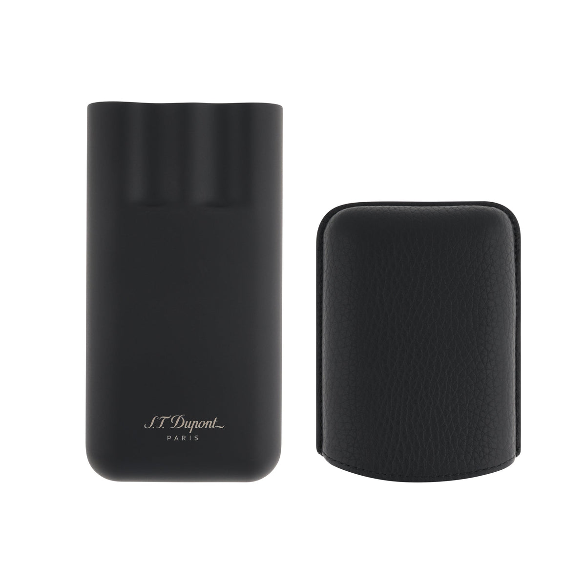 DUPONT ACCESSORIES [style_3597390289483] Bao da đựng Cigar bằng da bò loại 3 điếu màu đen - S.T.Dupont (3 CG CASE BLACK GR/MATTE style no 183340). KT:  (180x80x30) mm