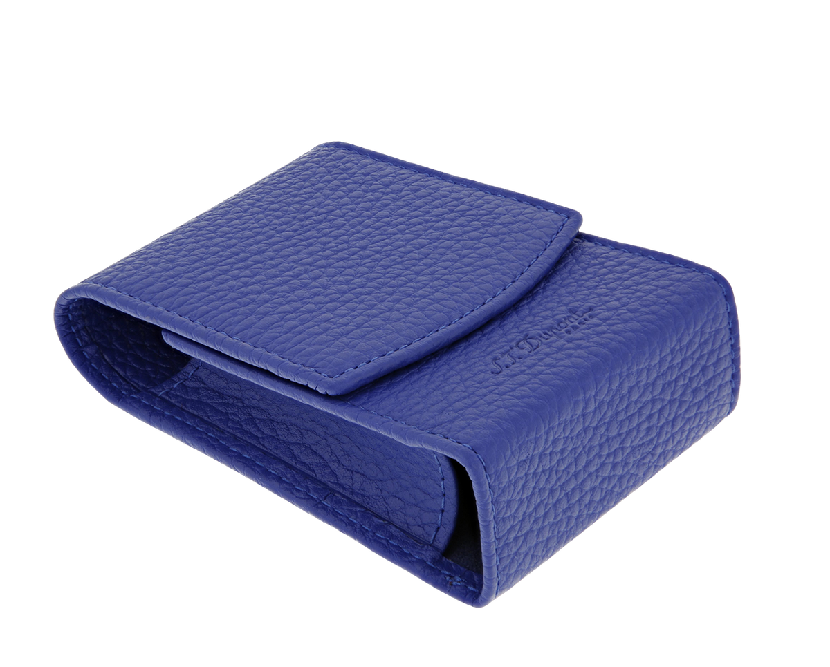 DUPONT ACCESSORIES [style_3597390292926] Bao da đựng Cigar bằng da bò màu xanh - S.T.Dupont (CIGARETTE PACKET CASE OCEAN style no 183461). KT:  (100x60.5x30) mm