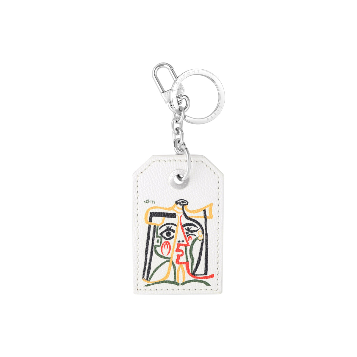 DUPONT ACCESSORIES [style_3597390295163] Móc chìa khóa bằng da bò - S.T.Dupont (KEYRING PICASSO WHITE style no. 003101)