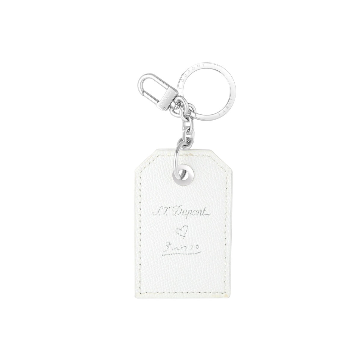 DUPONT ACCESSORIES [style_3597390295163] Móc chìa khóa bằng da bò - S.T.Dupont (KEYRING PICASSO WHITE style no. 003101)