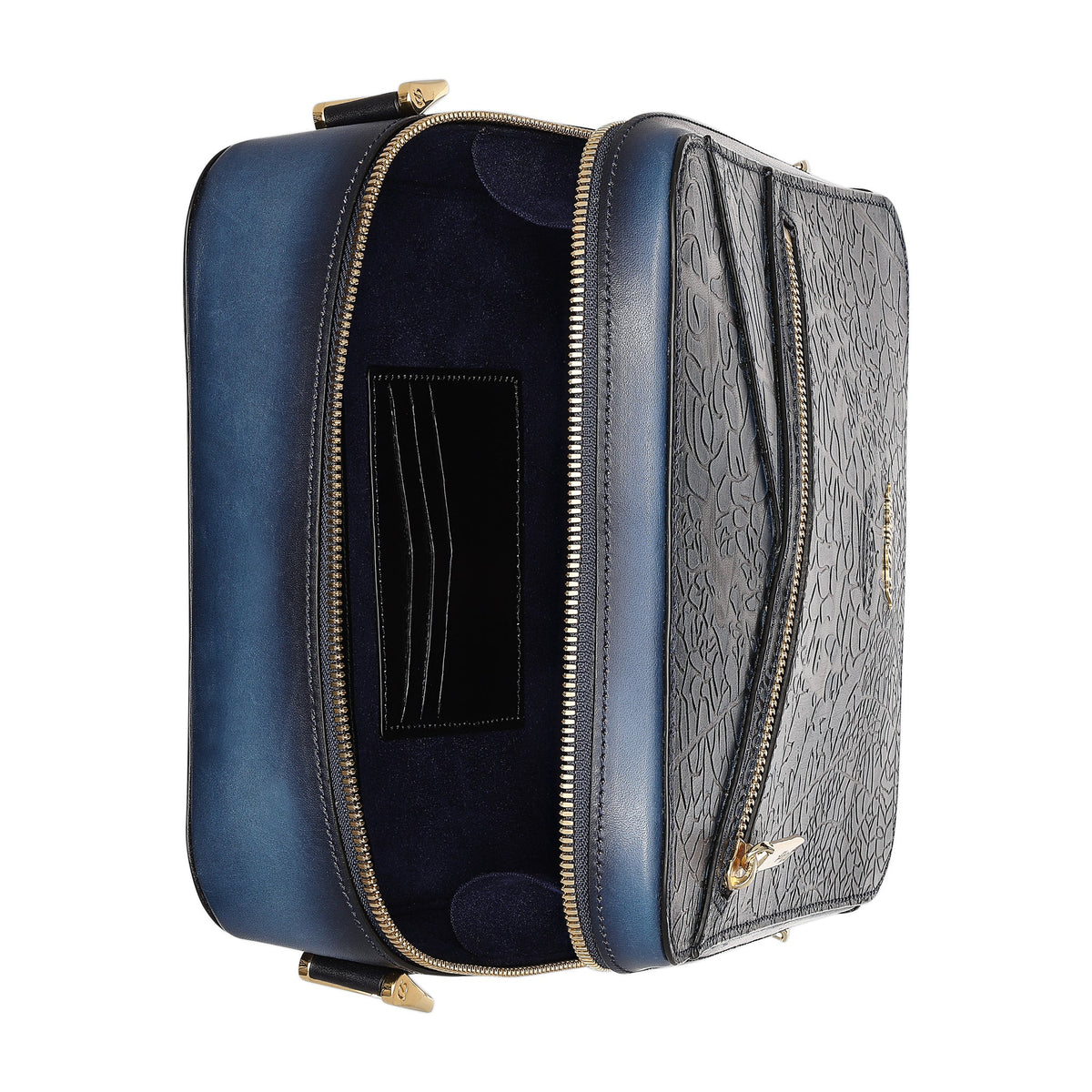 DUPONT ACCESSORIES [style_3597390295965] Túi da màu xanh bằng da bò, S.T.Dupont (CIGAR CROSSBODY PARTAGAS BLUE/191203). KT:  (5x20.5x7.5)cm