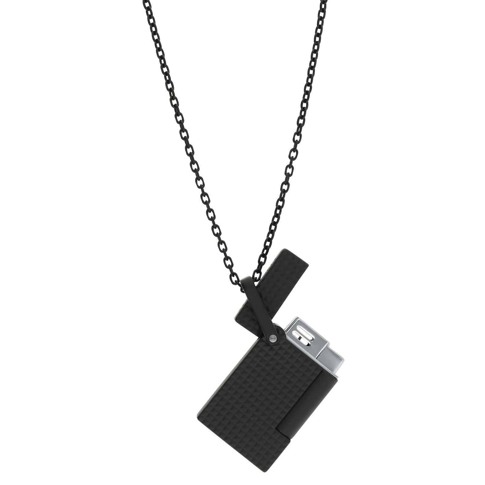 DUPONT ACCESSORIES [style_3597390302090] Bật lửa châm Xì Gà màu đen kèm dây đeo bằng kim loại, - S.T.Dupont (LI NECKLACE MATTE BLACK (2) style no K27068CH)