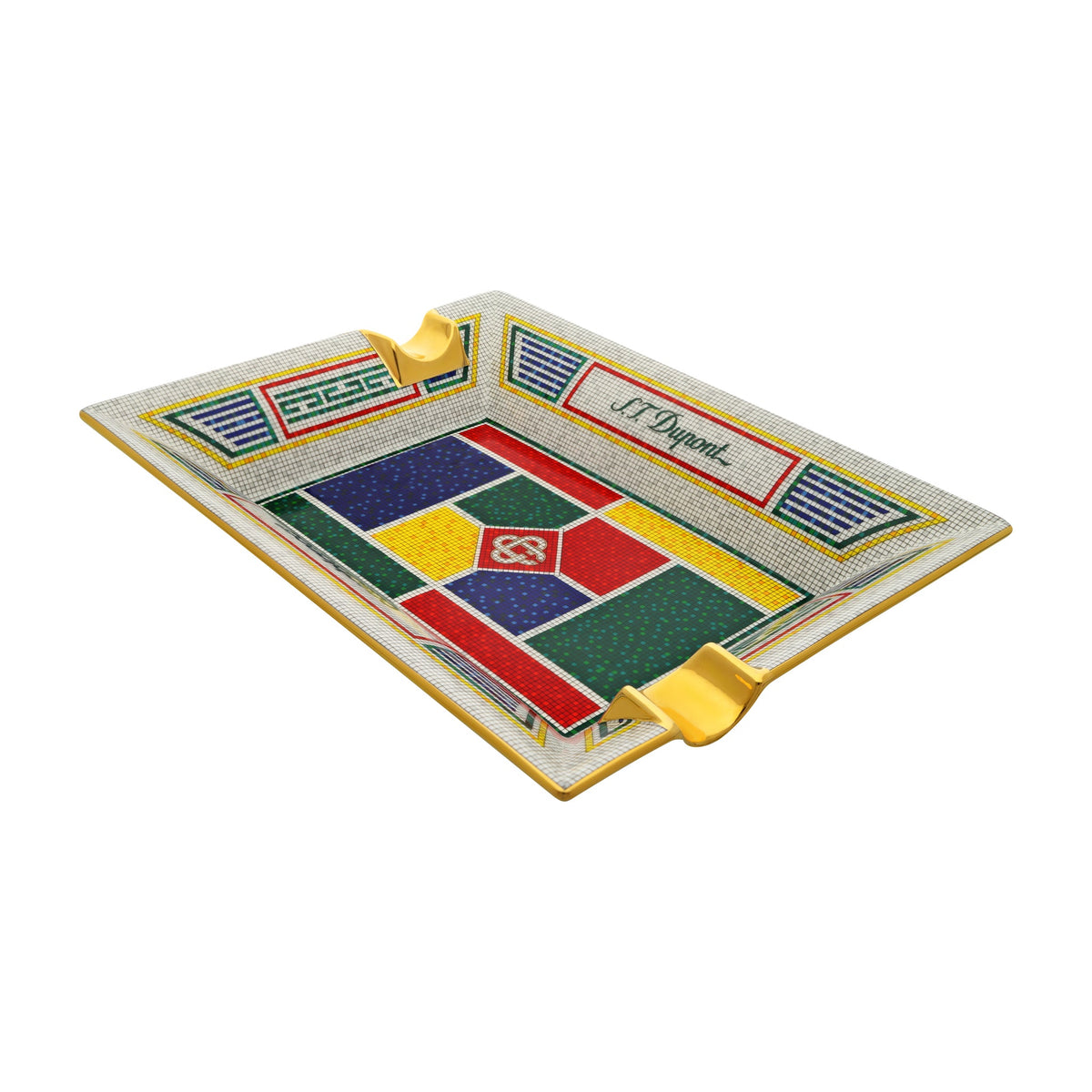 DUPONT ACCESSORIES [style_3597390302601] Gạt tàn Xì gà bằng sứ - S.T. Dupont (LARGE ASHTRAY CASA MOSAIC style no. 006222)