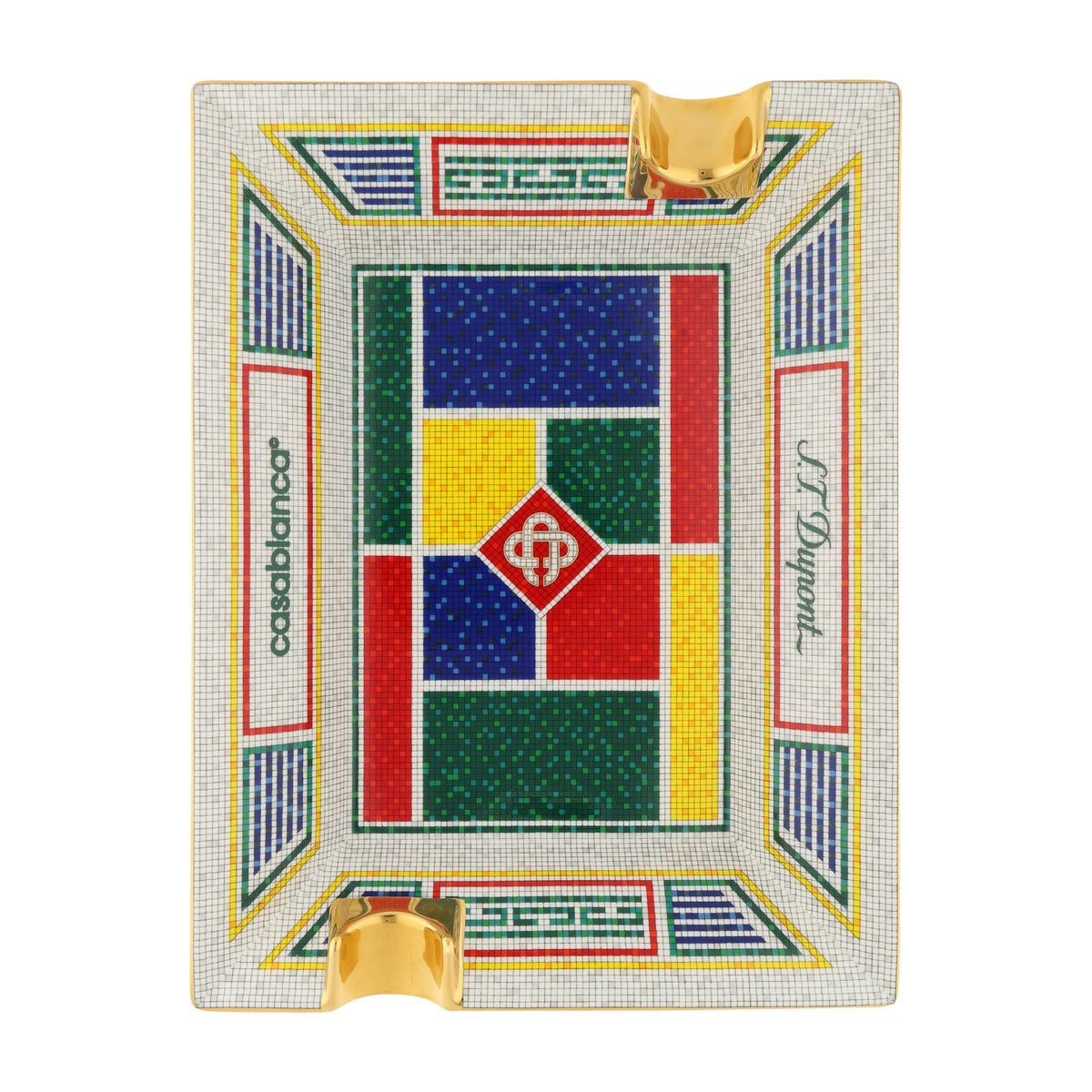 DUPONT ACCESSORIES [style_3597390302601] Gạt tàn Xì gà bằng sứ - S.T. Dupont (LARGE ASHTRAY CASA MOSAIC style no. 006222)