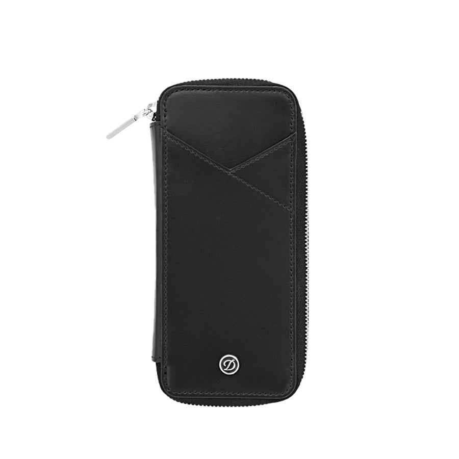 DUPONT ACCESSORIES Túi Đựng Bút Màu Nâu Bằng Da Bò (Pen Case Leather X3 Black - 007111) - S.T.Dupont