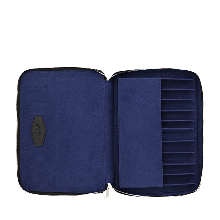 DUPONT ACCESSORIES Túi Đựng Bút Màu Nâu Bằng Da Bò (Pen Case X10 Black - 007112) - S.T.Dupont