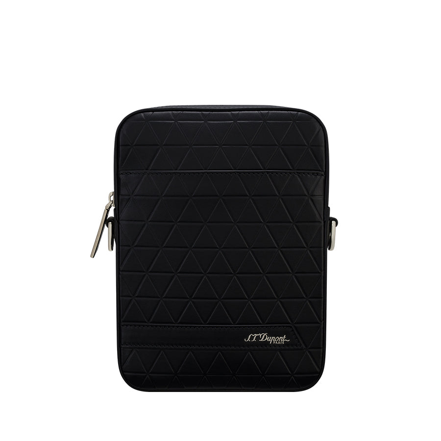 DUPONT ACCESSORIES Túi da màu đen bằng da bò (CROSS BODY ZIP FIREHEAD BLACK - 160010) - S.T.Dupont