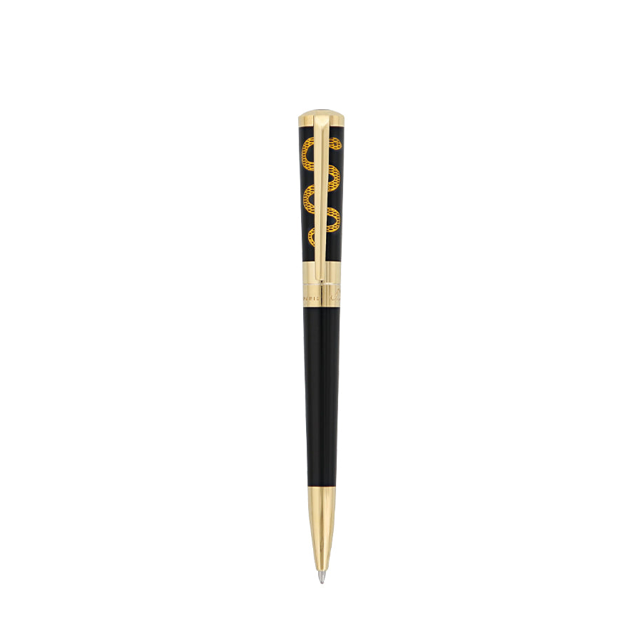 DUPONT ACCESSORIES YELLOW & BLACK S.T.DUPONT BALLPOINT PEN LIBERTE HIPPOCRATE BLACK YELLOW GOLD