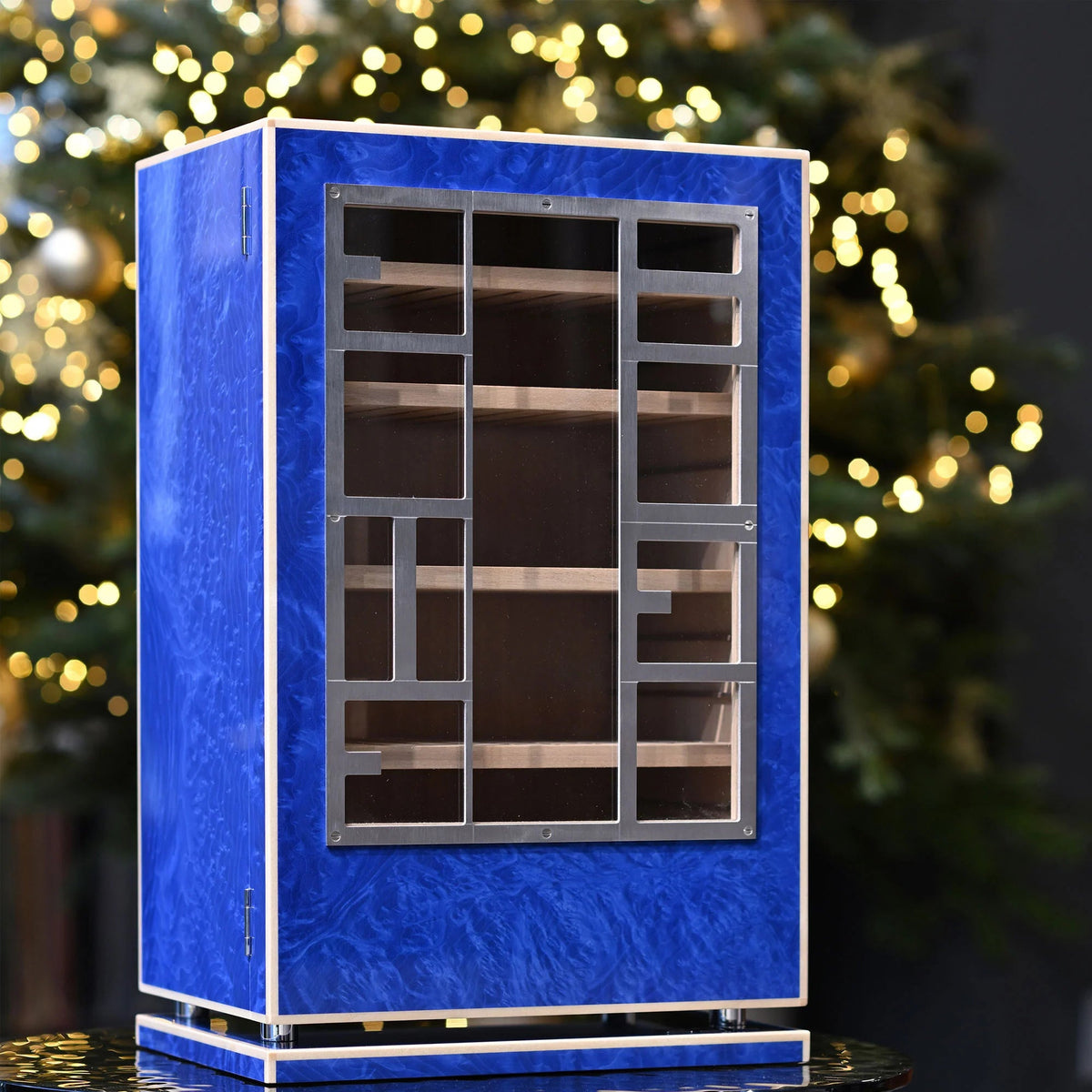 ELIE BLEU ACCESSORIES BLUE MADRONA 150 CIGARS HUMIDOR CABIN ELIE BLEU