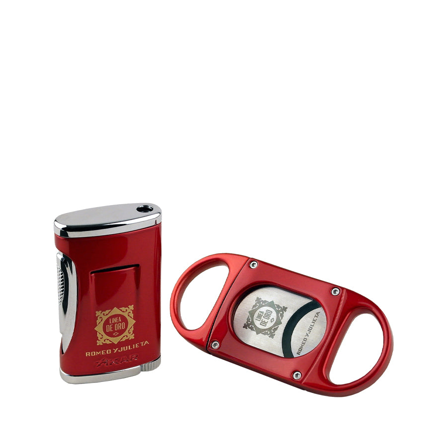 HABANOS ACCESSORIES Bộ phụ kiện ROMEO Y JULIETA Línea de Oro X gồm Bật lửa &amp; Dao cắt