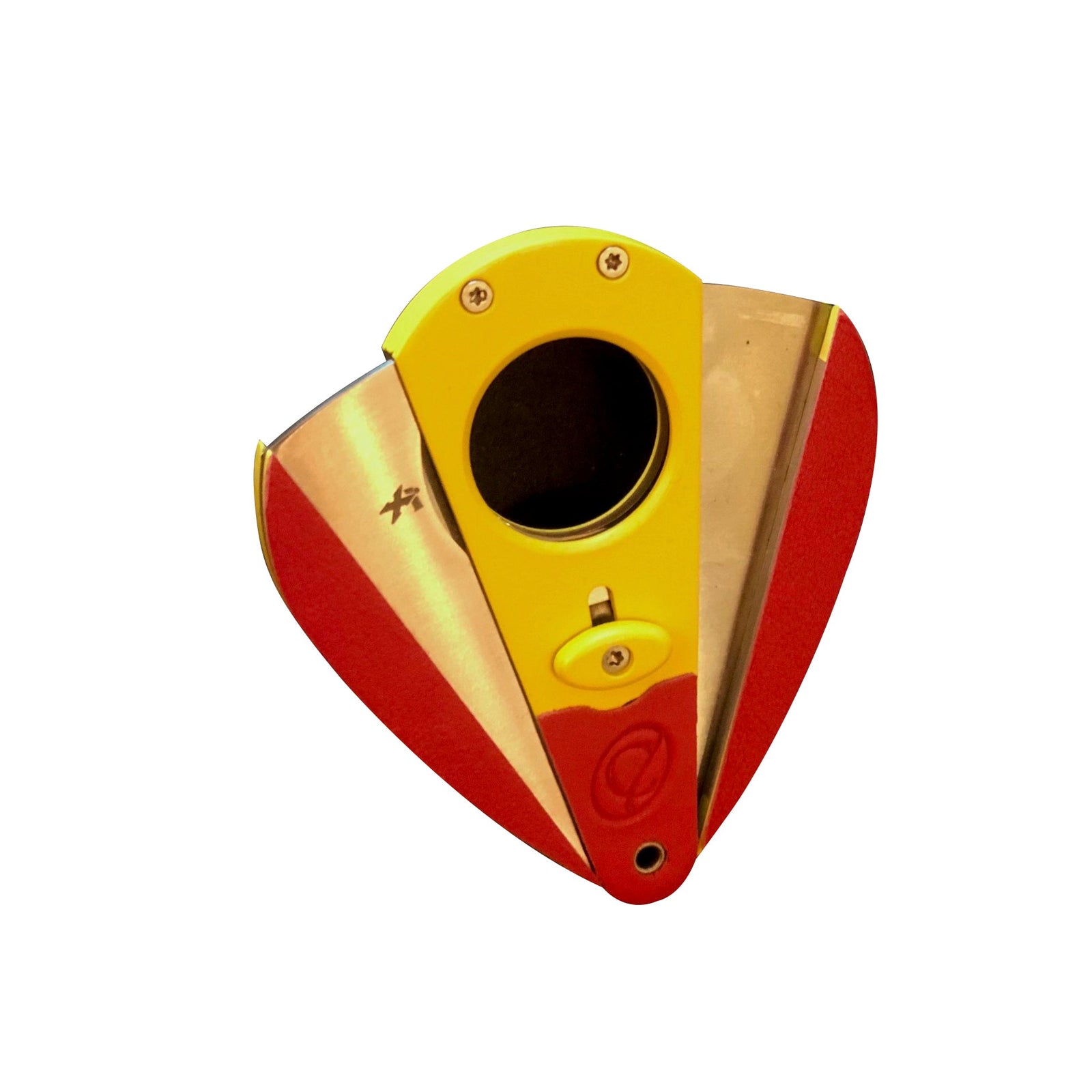 HABANOS ACCESSORIES Dao cắt xì gà hai lưỡi bằng KL màu vàng đỏ - Double Blade Yellow Metal Cutter CH THE COUNT MX