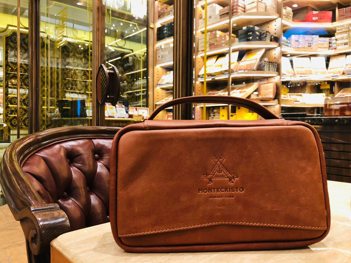 HABANOS ACCESSORIES [style_8010202009385] Bao Da Đựng Xì Gà  Da Bò Traveling Case Montecristo