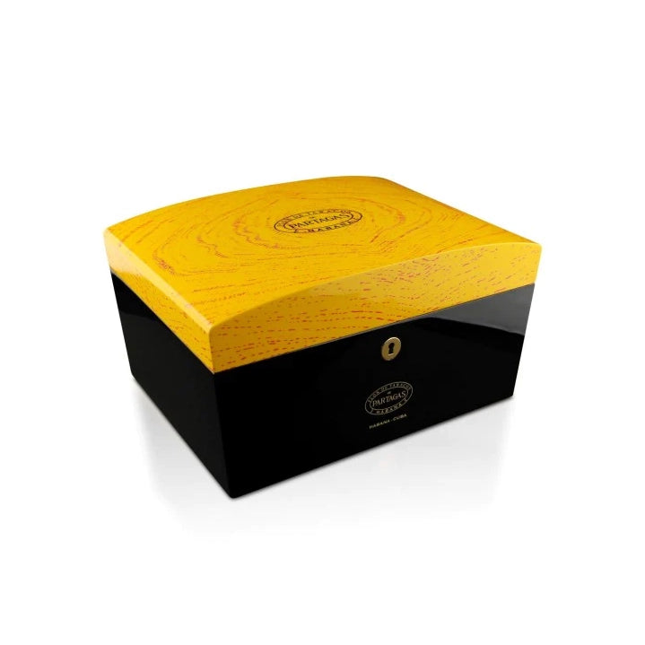 HABANOS ACCESSORIES [style_8010202009388] Hộp Đựng Xì Gà Bằng Gỗ Công Nghiệp Màu Đen Vàng, Kt 292X212X147 Mm. Global Brand Humidor Partagas