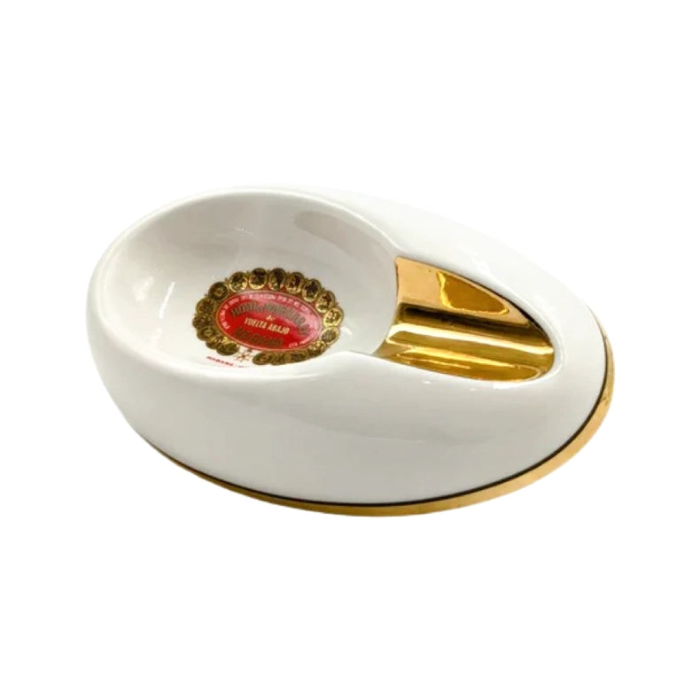 HABANOS ACCESSORIES WHITE SINGLE PORCELAIN ASHTRAY HOYO DE MONTERREY