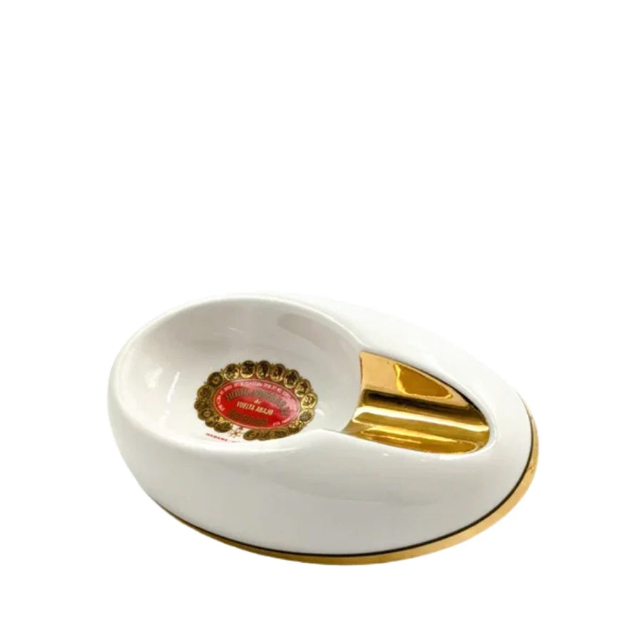 HABANOS ACCESSORIES WHITE SINGLE PORCELAIN ASHTRAY HOYO DE MONTERREY