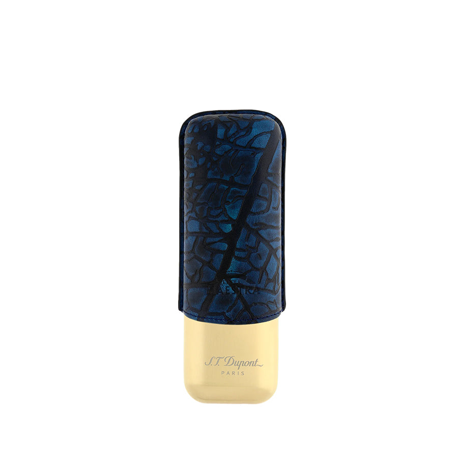 Habanos Specialist Vietnam ACCESSORIES Blue & Gold S.T.DUPONT 2 CG CASE PARTAGAS BLUE/GOLDEN NO.183295