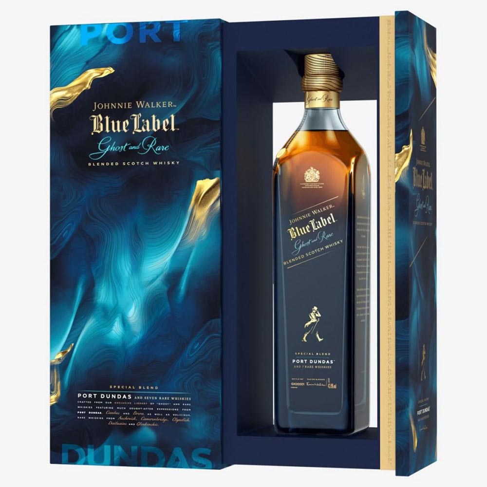 Habanos Specialist Vietnam LIQUORS-SPIRITS 75 JW BLUE LABEL GHOST &amp; RARE PORT DUNDAS