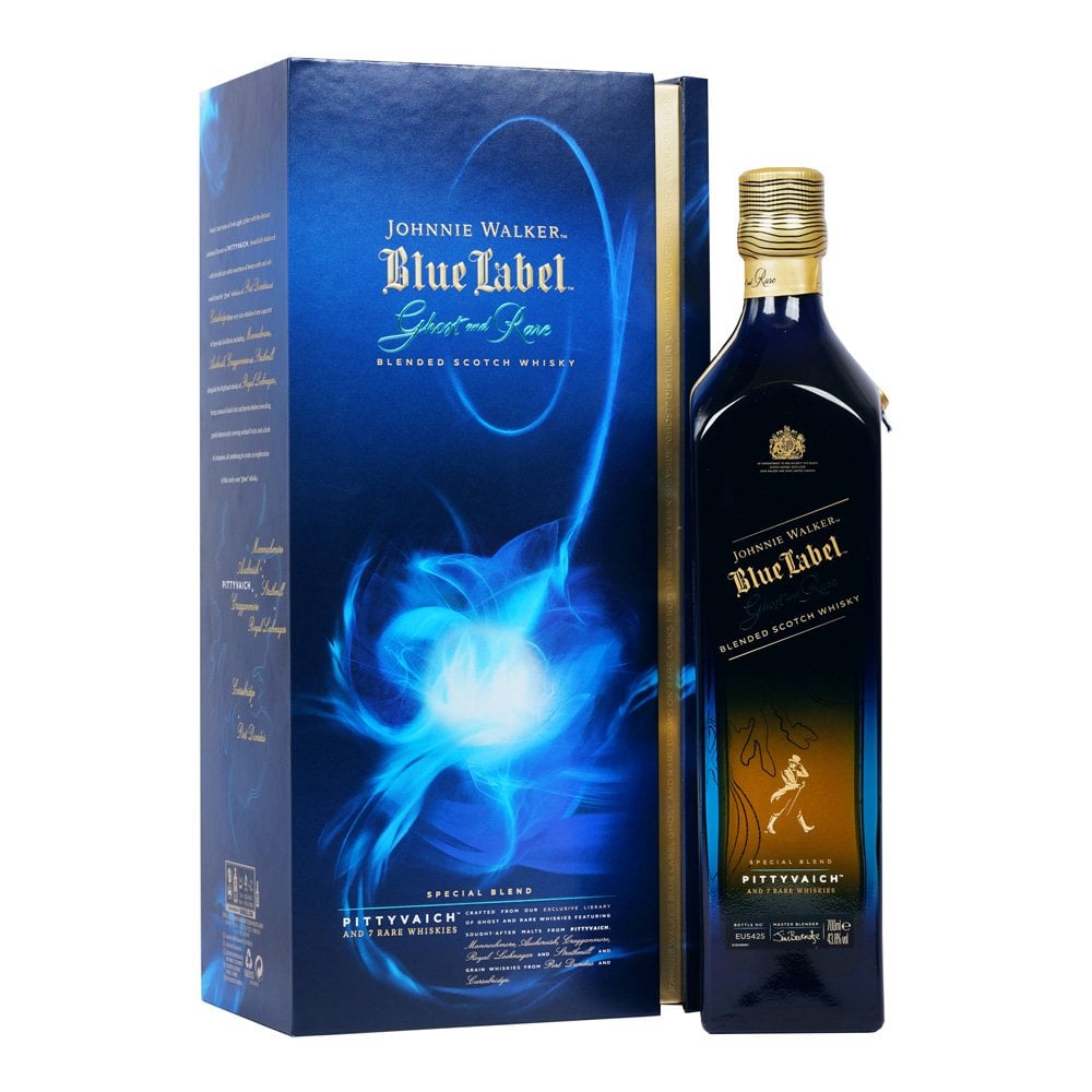 JW Whisky LIQUORS-SPIRITS 75cl JW BLUE LABEL GHOST &amp; RARE PITTYVAICH