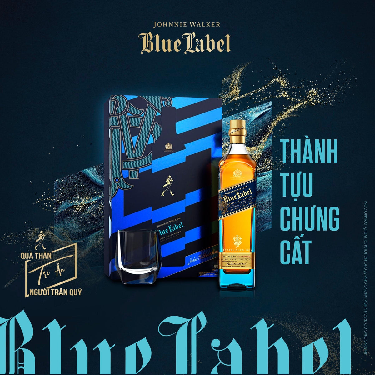 JW Whisky LIQUORS-SPIRITS GB F23 / 75cl JOHNNIE WALKER BLUE LABEL GB F23