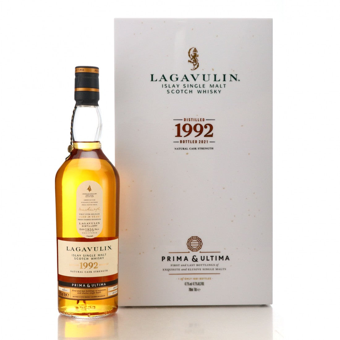 Lagavulin LIQUORS-SPIRITS P&amp;U2 / 70cl LAGAVULIN 1992 28 Y.O PRIMA &amp; ULTIMA