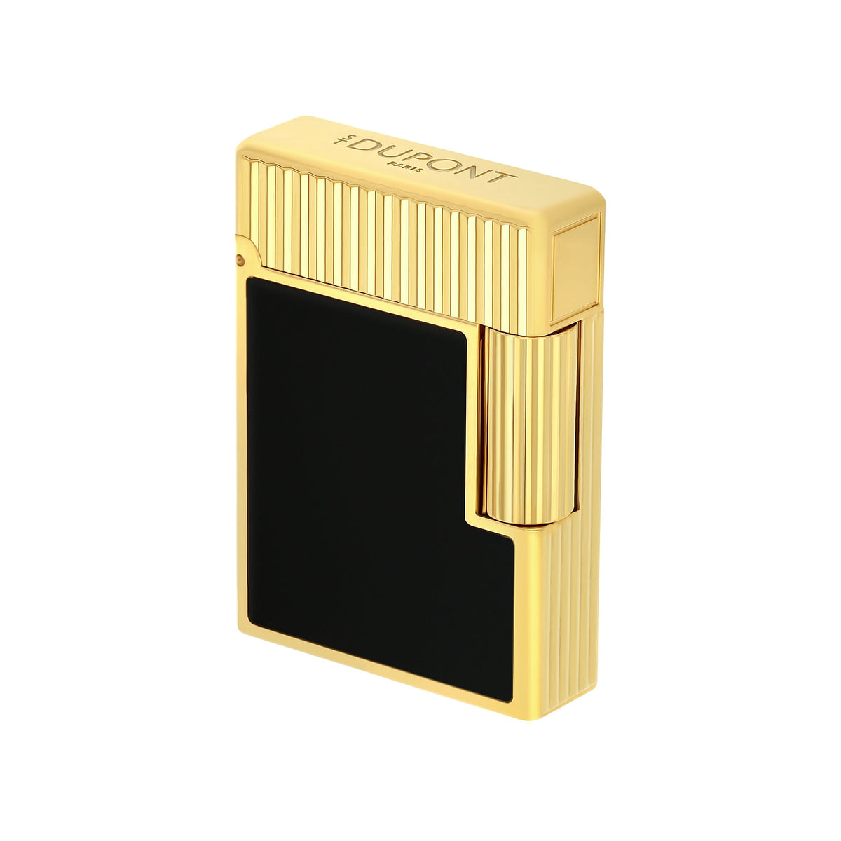 S.T. DUPONT ACCESSORIES Bật lửa ST.Dupont Ligne 1 Vertical Lines Black/ Yellow Gold - C14120