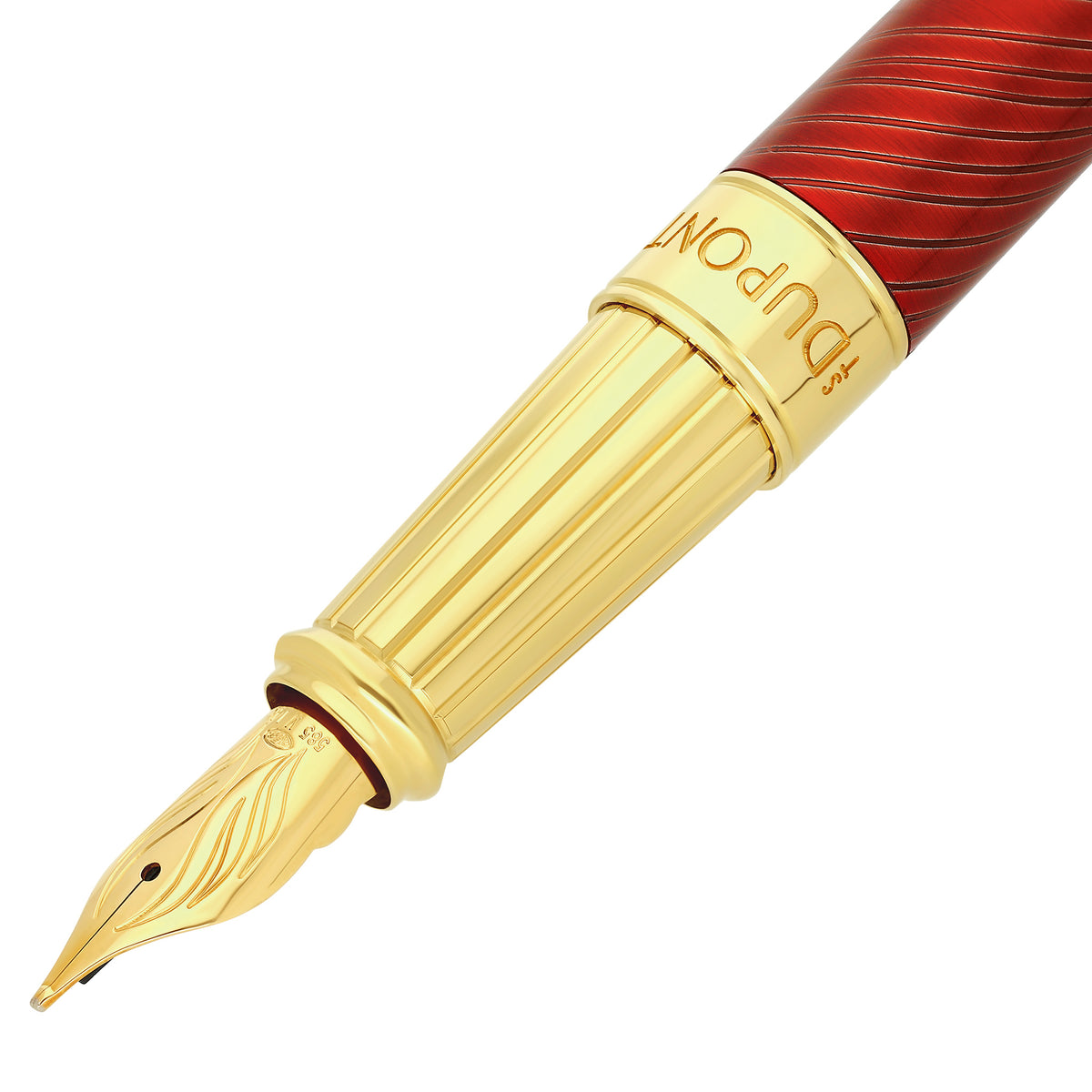 S.T. DUPONT ACCESSORIES Bút máy kim loại ST.Dupont Line D Eternity Large Fountain pen CNY Horse RED/YG - 420080L