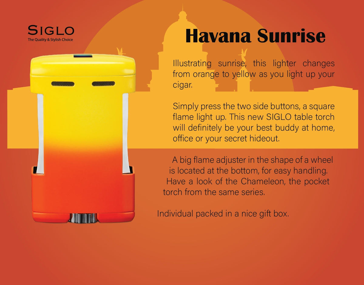 SIGLO ACCESSORIES HAVANA SUNRISE Bật Lửa  Bằng KL Siglo Thiết Kế