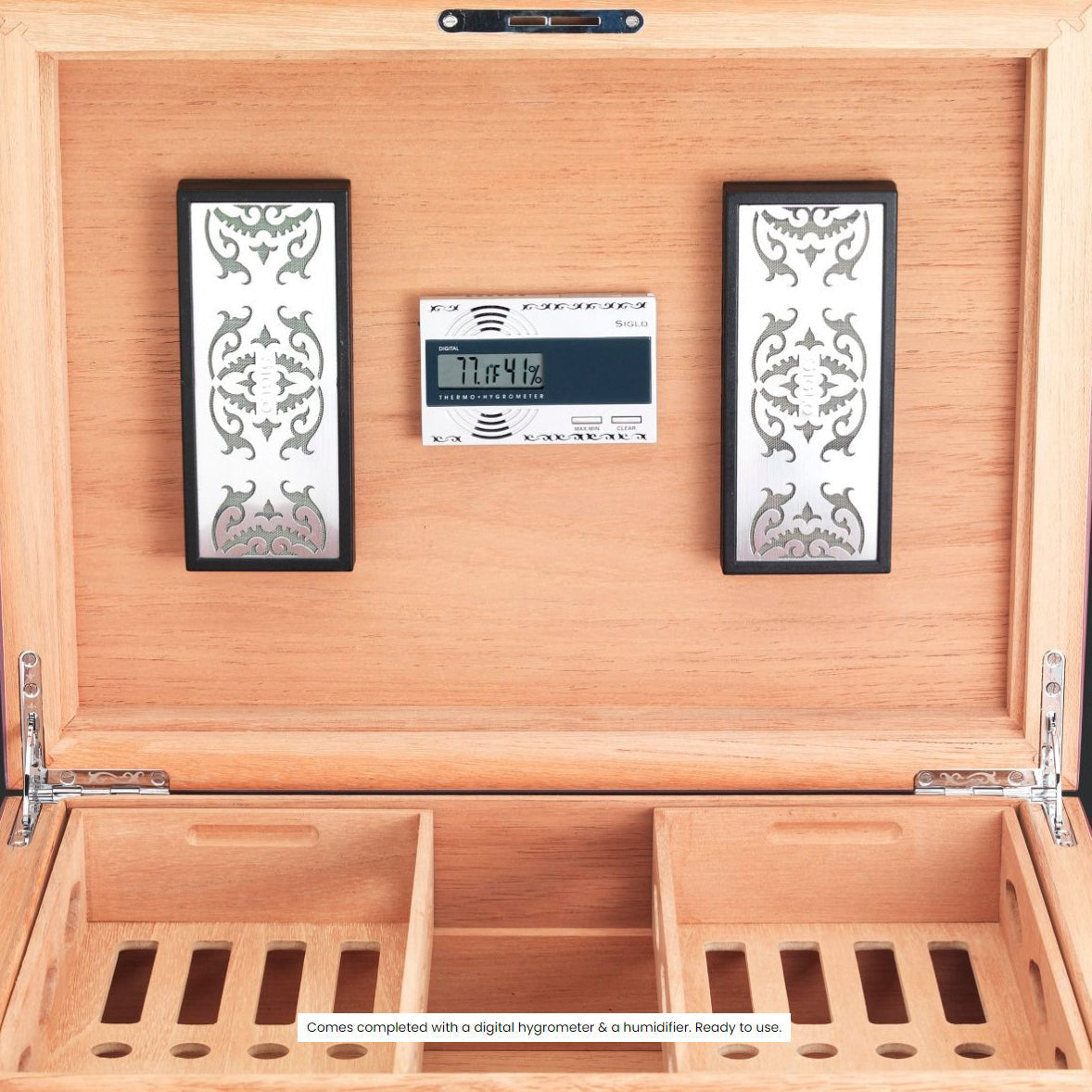 SIGLO ACCESSORIES SIGLO 200 FINGERPRINT HUMIDOR - RED