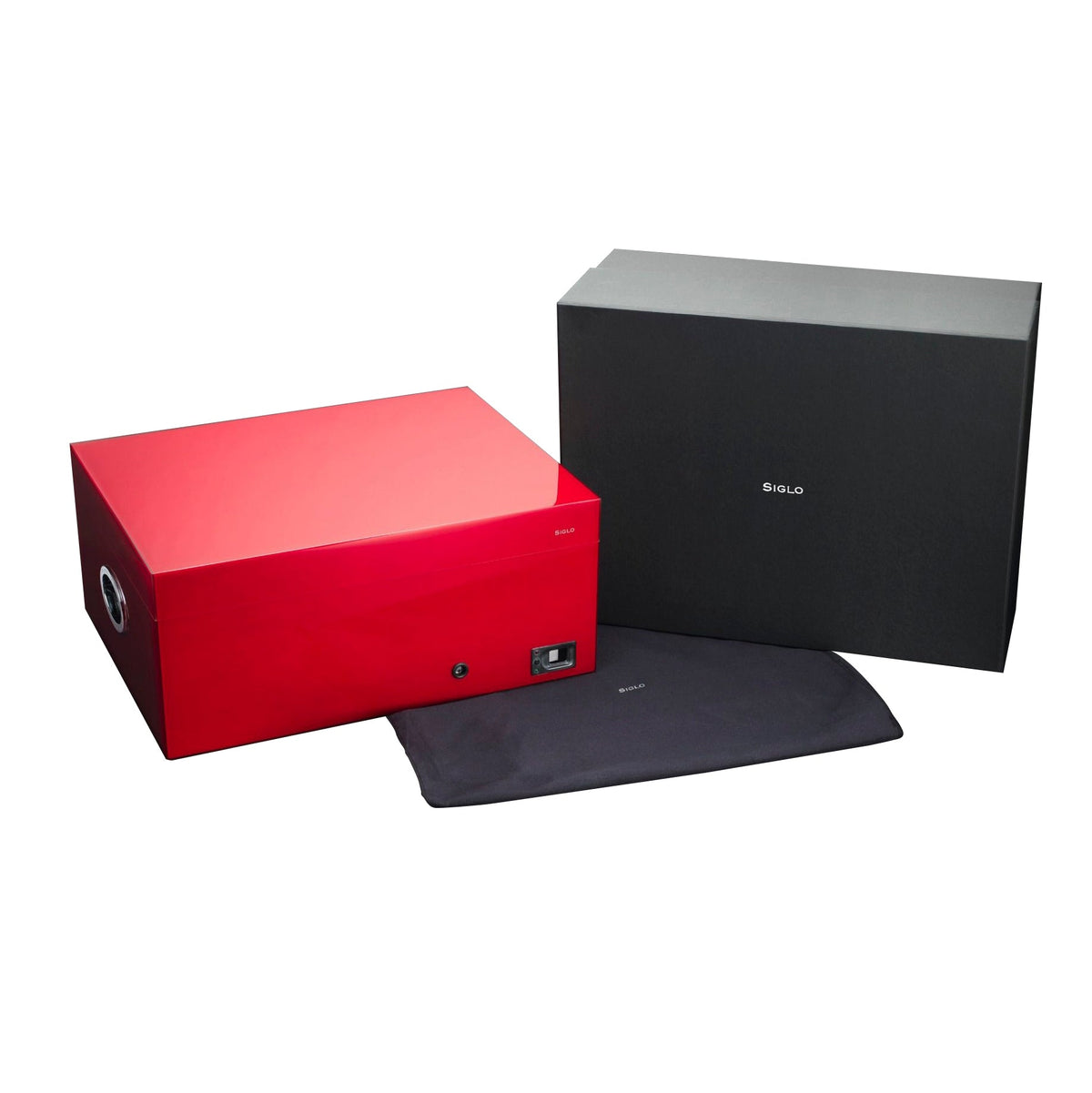 SIGLO ACCESSORIES SIGLO 200 FINGERPRINT HUMIDOR - RED