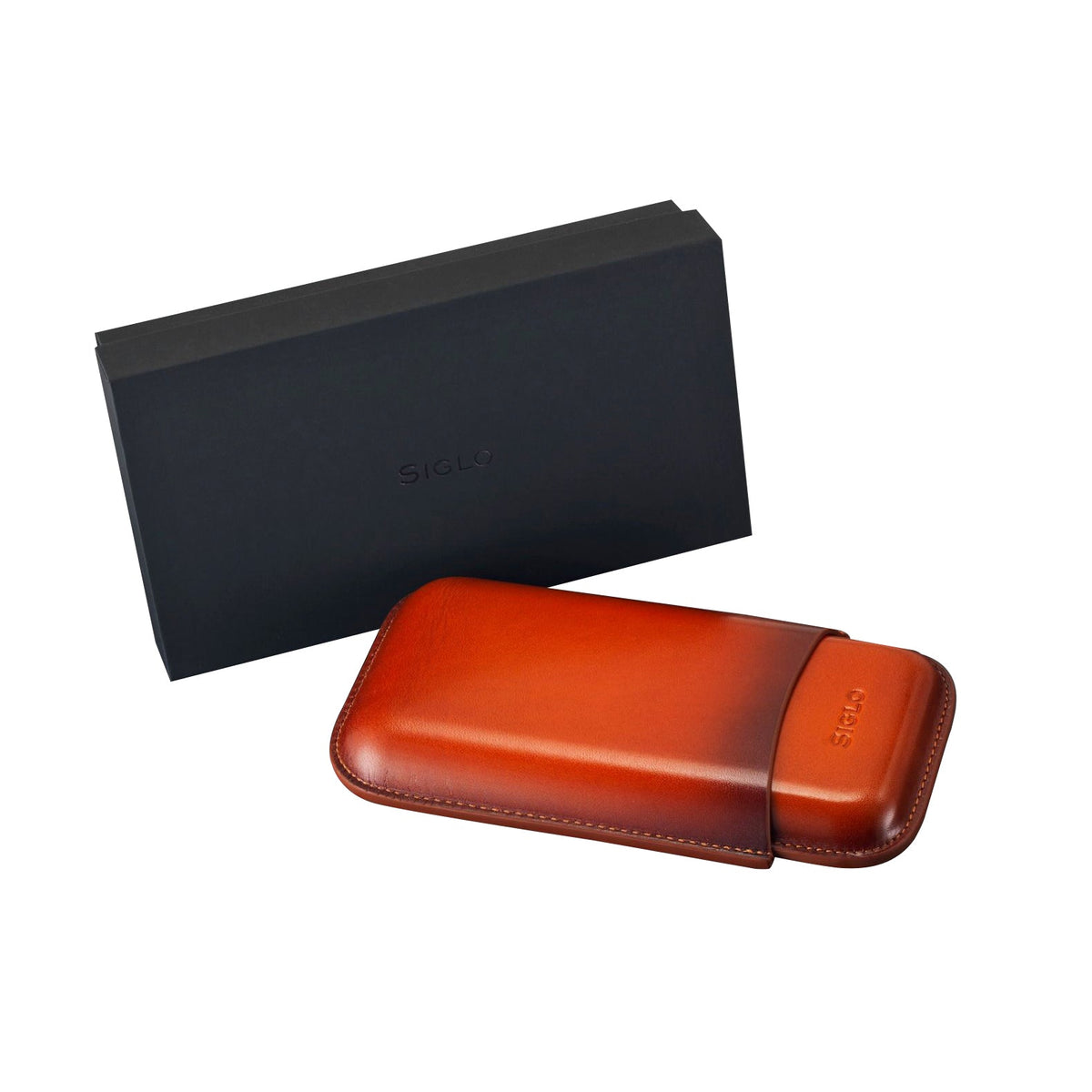 SIGLO ACCESSORIES Siglo Patina Cigar Case - Orange