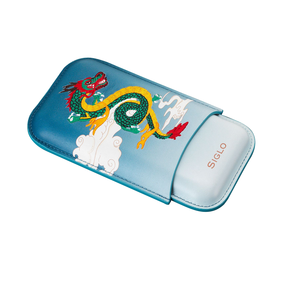 SIGLO ACCESSORIES [style_8010202009715] Bao da đựng Xì Gà in hình rồng - SIGLO YEAR OF THE DRAGON CIGAR CASE