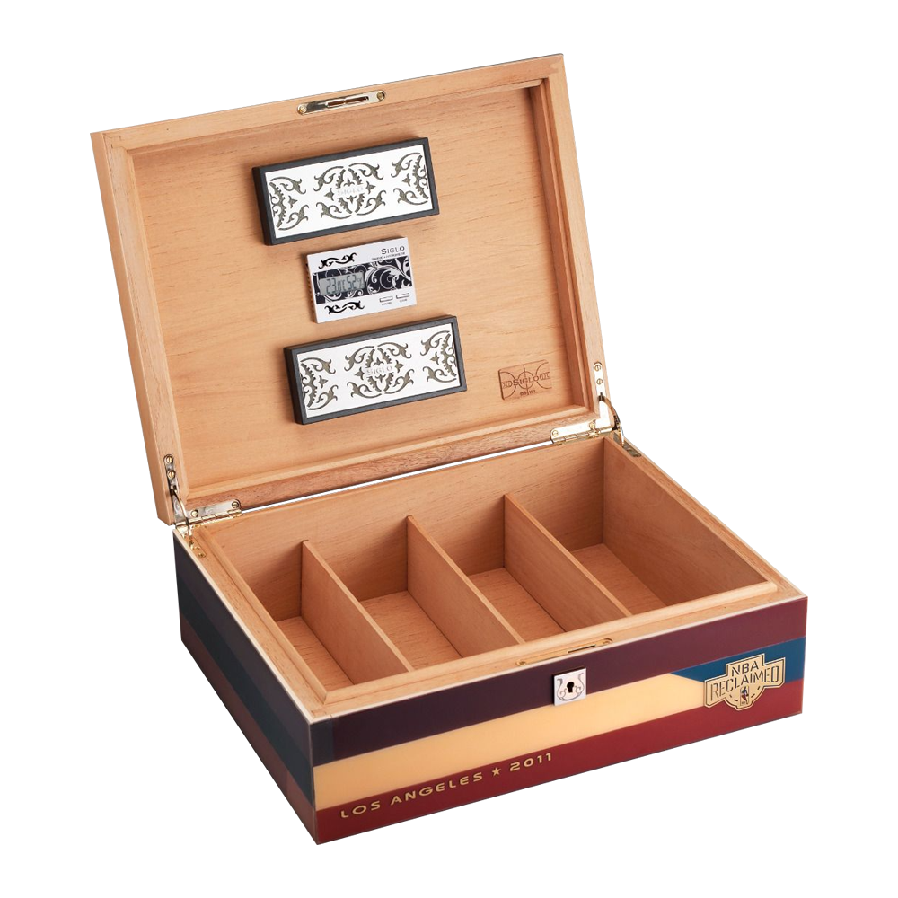 SIGLO ACCESSORIES [style_8010202009887] Hộp đựng Xì Gà bằng gỗ công nghiệp -SIGLO NBA LOS ANGELES - 2011 KT: 40.3 x 32.2 x 14.5cm