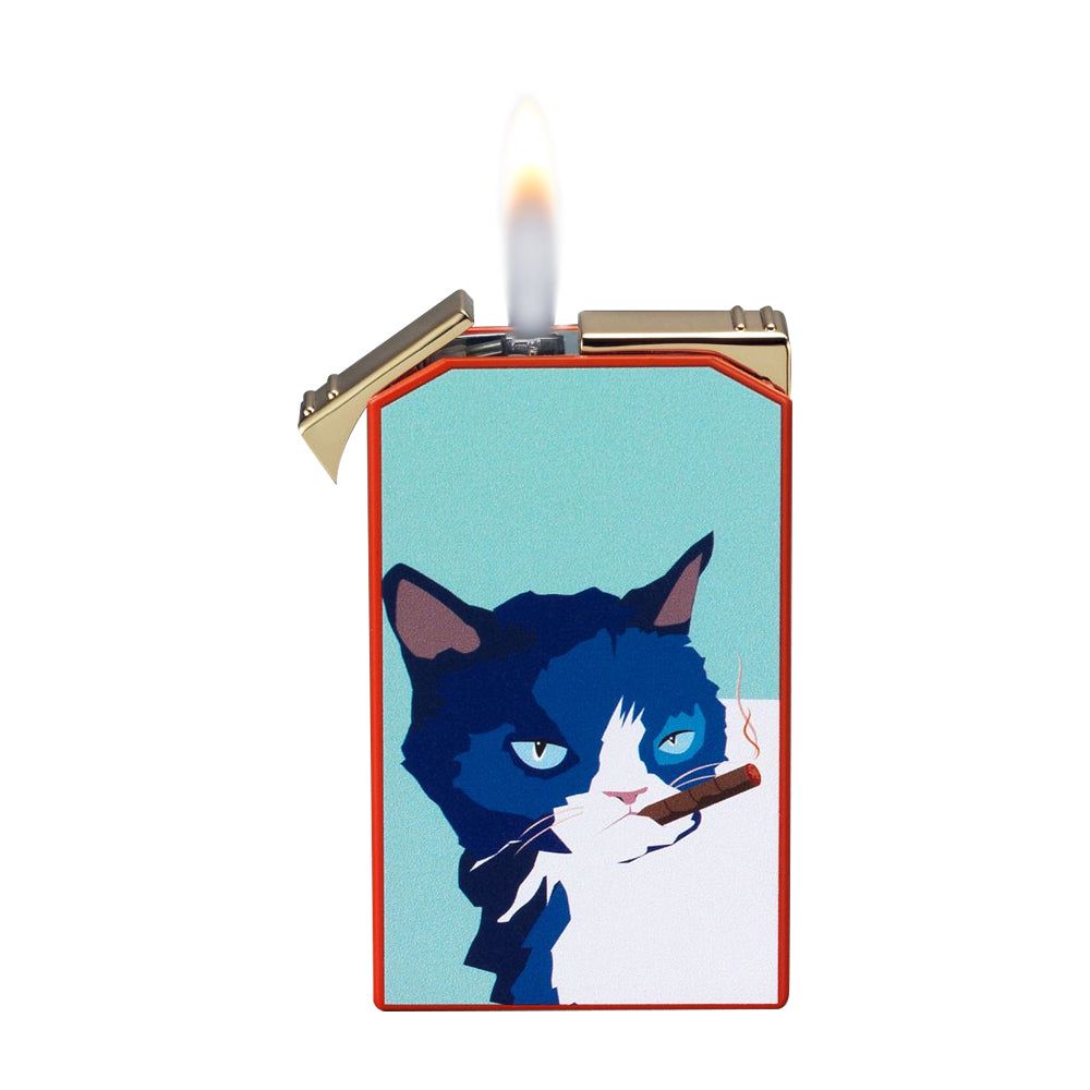 SIGLO ACCESSORIES [style_8010202009897] Bộ phụ kiện bật lửa &amp; dao cắt Xì Gà bằng kim loại - SIGLO CAT LIG &amp; CUT SET - BLUE/RED