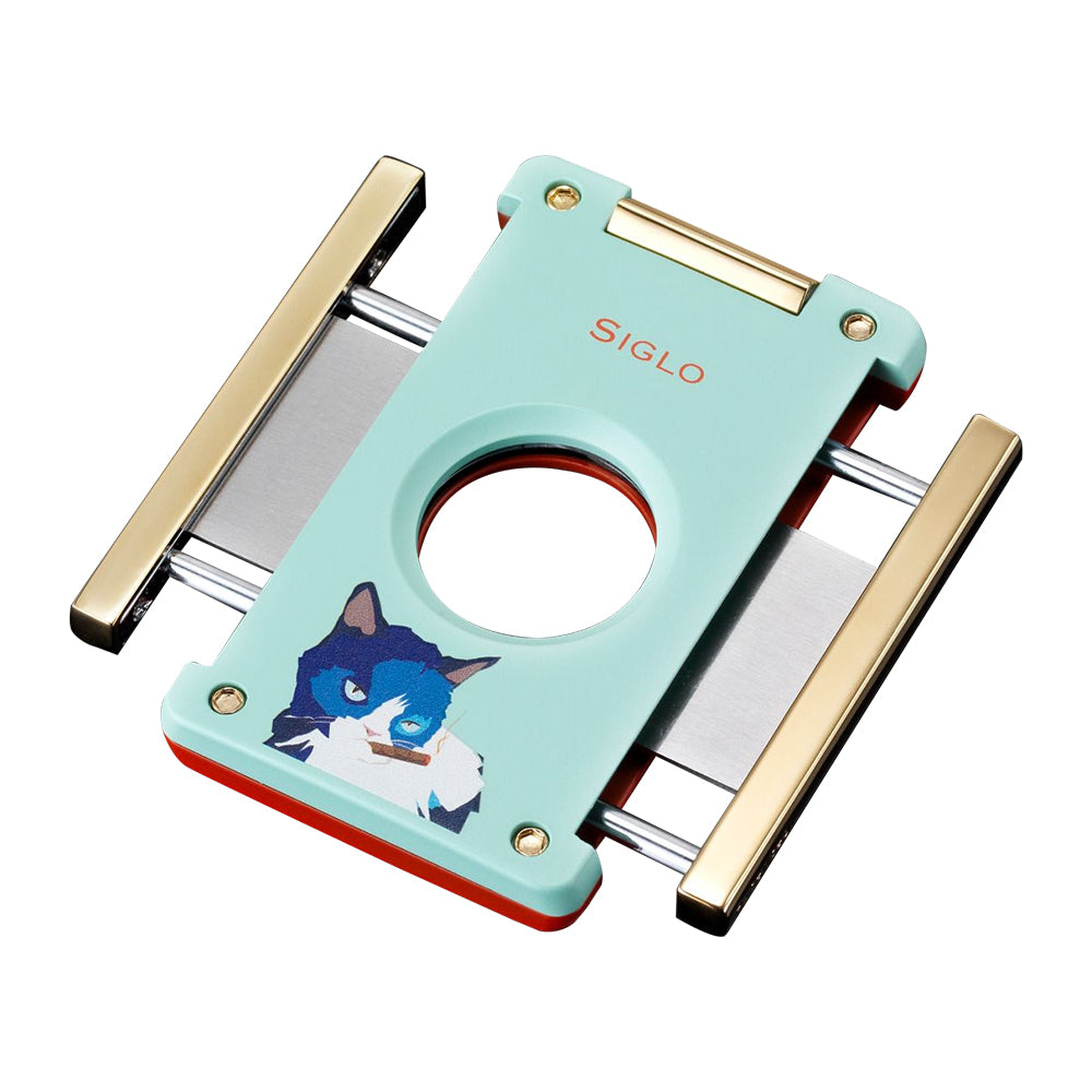 SIGLO ACCESSORIES [style_8010202009897] Bộ phụ kiện bật lửa &amp; dao cắt Xì Gà bằng kim loại - SIGLO CAT LIG &amp; CUT SET - BLUE/RED