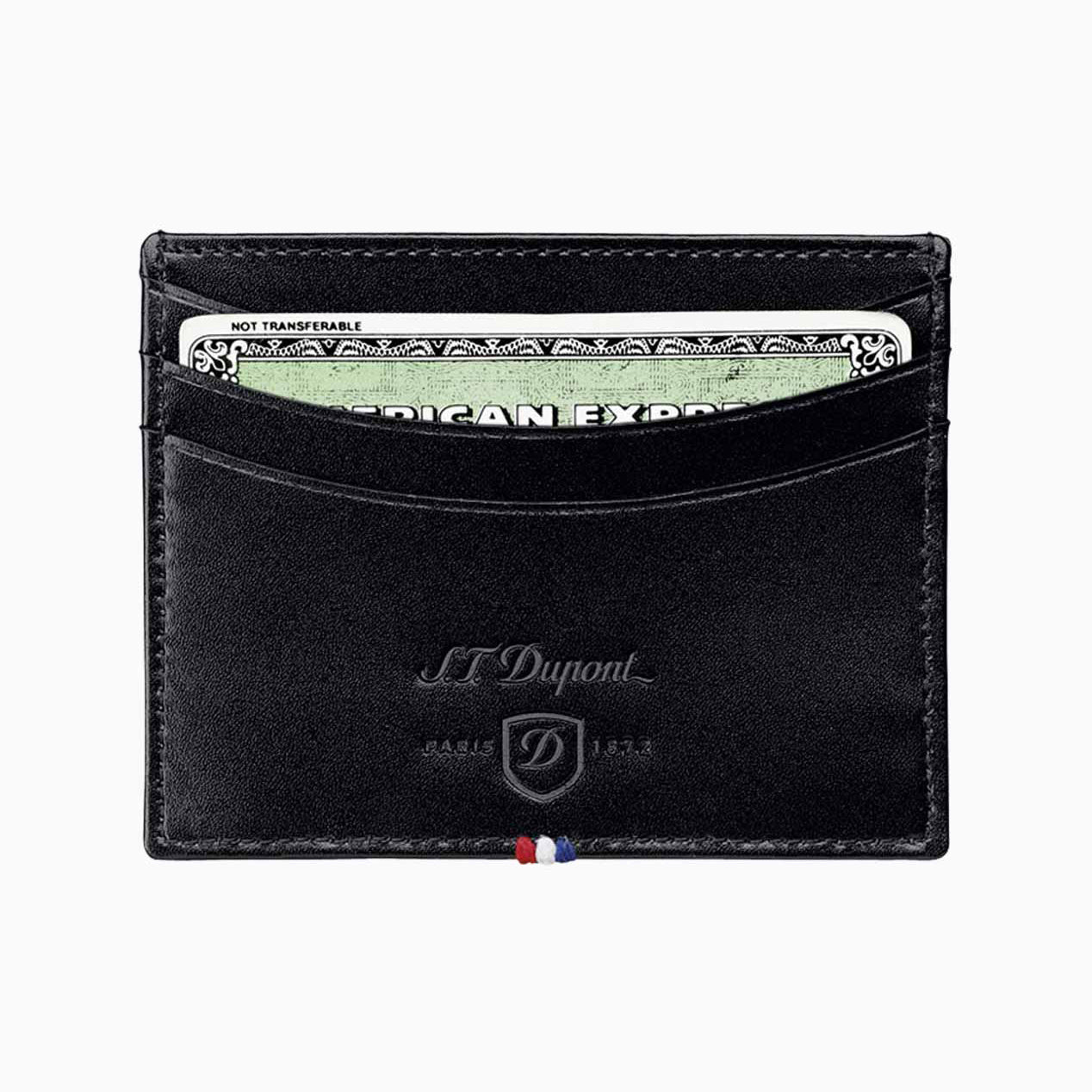 DUPONT ACCESSORIES LINE D BLACK SMOOTH LEATHER CREDIT CARD HOLDER NO. 180008