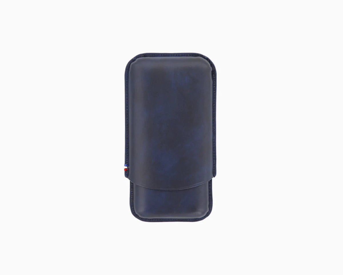 DUPONT ACCESSORIES [style_3597390276384] Bao da bằng da bò đựng Xì Gà màu xanh loại 3 điếu code 183122