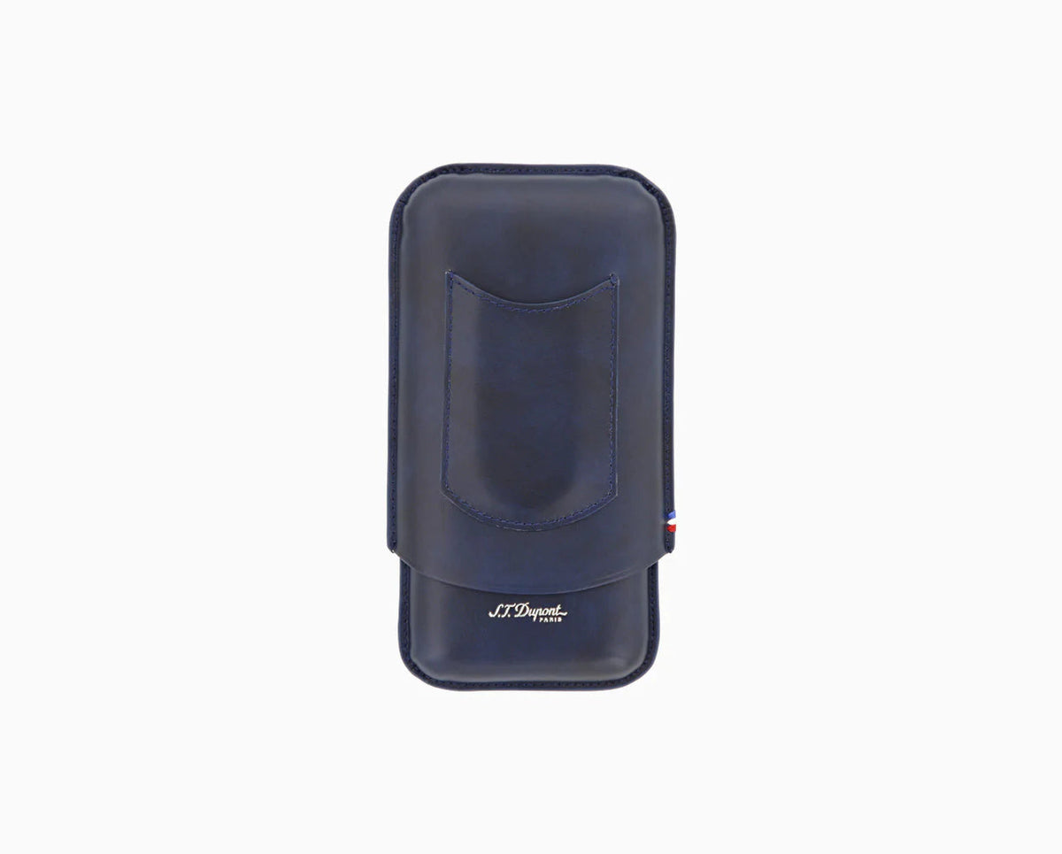 DUPONT ACCESSORIES [style_3597390276384] Bao da bằng da bò đựng Xì Gà màu xanh loại 3 điếu code 183122