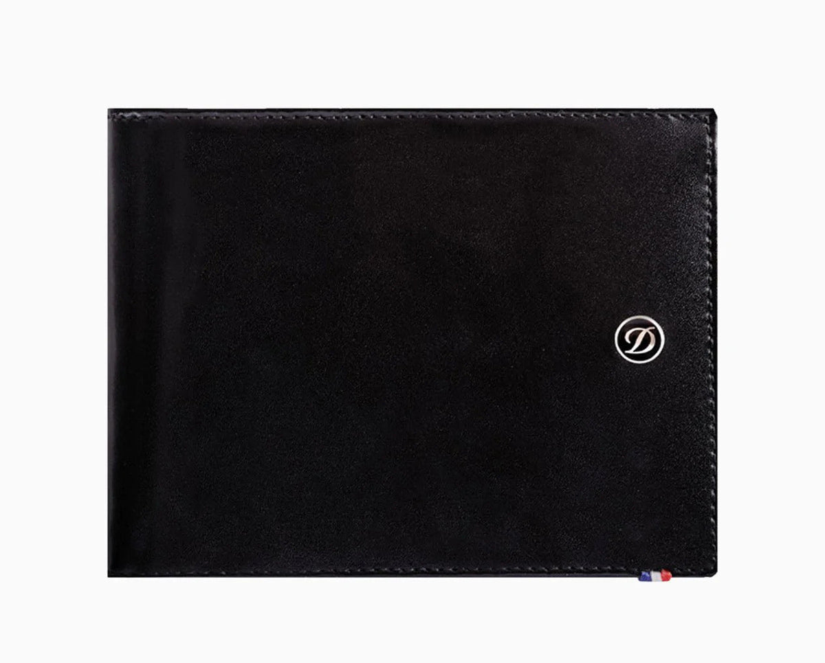 DUPONT ACCESSORIES [style_8010202009427] Ví da bằng da bò nhỏ màu đen BILLFOLD 8CC ID LINE D BLACK code 180003