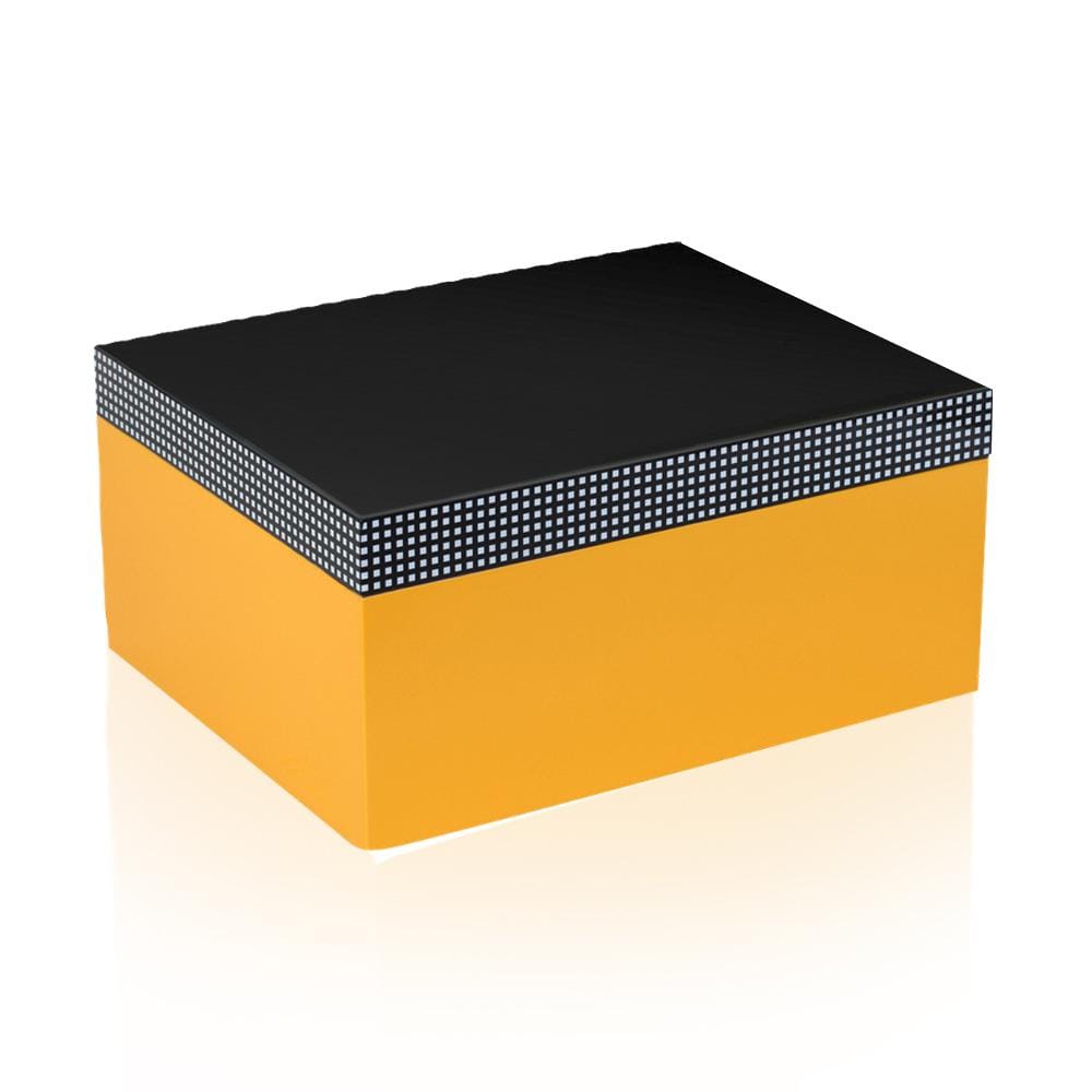 HABANOS ACCESSORIES Black / 38 x 31 x 18 cm COHIBA HUMIDOR BLACK & YELLOW