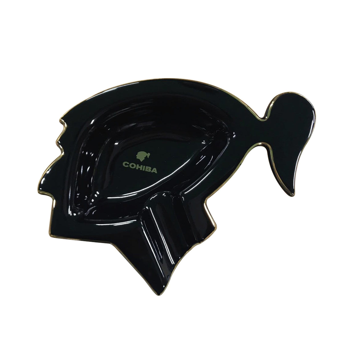 HABANOS ACCESSORIES Black COHIBA HEAD ASHTRAY