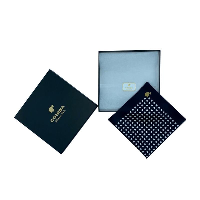 HABANOS ACCESSORIES Black &amp; White COHIBA POCKET SQUARE