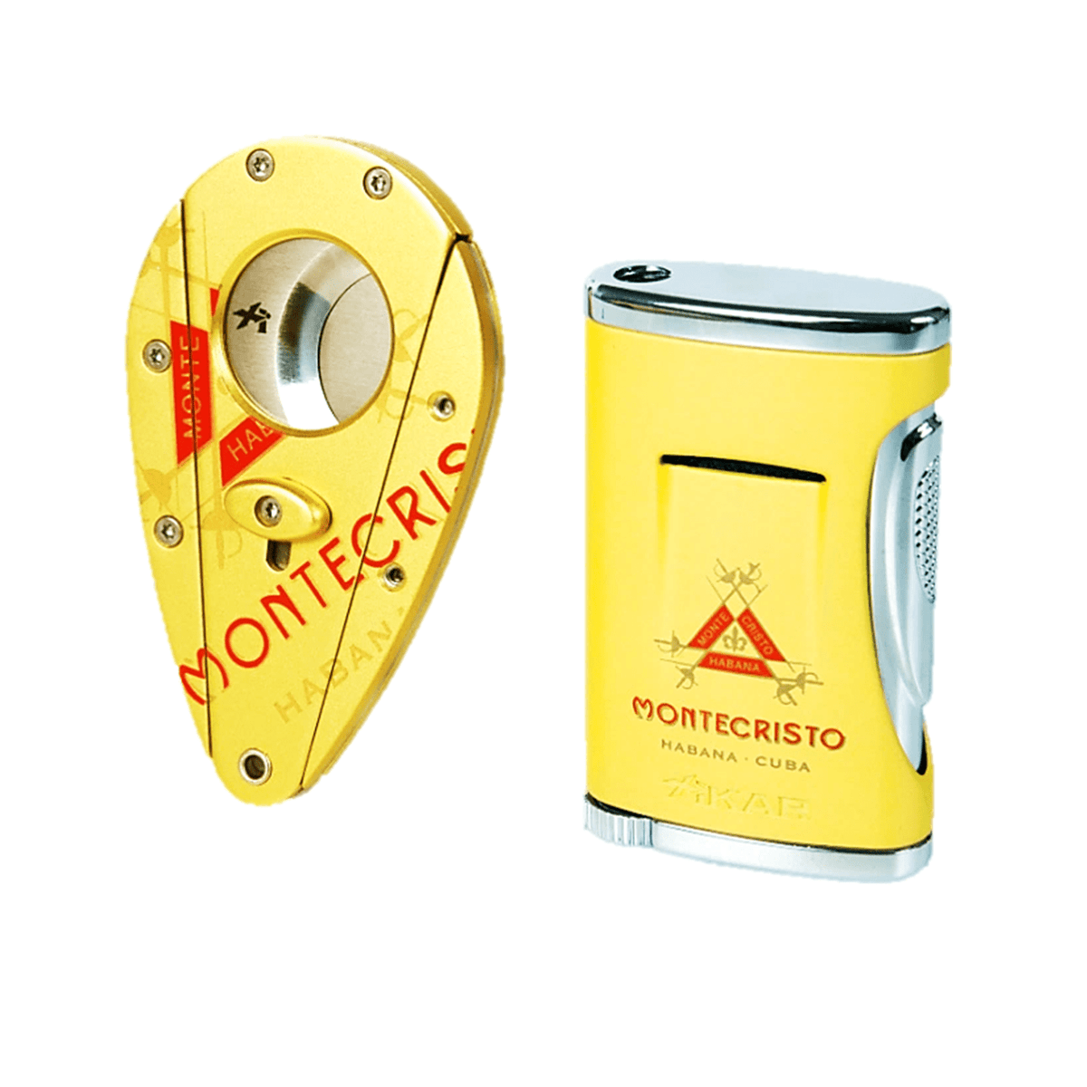 HABANOS ACCESSORIES Light Yellow Bộ phụ kiện DAO CẮT VÀ BẬT LỬA