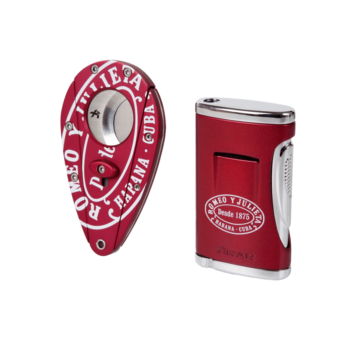 HABANOS ACCESSORIES Red Bộ phụ kiện DAO CẮT VÀ BẬT LỬA