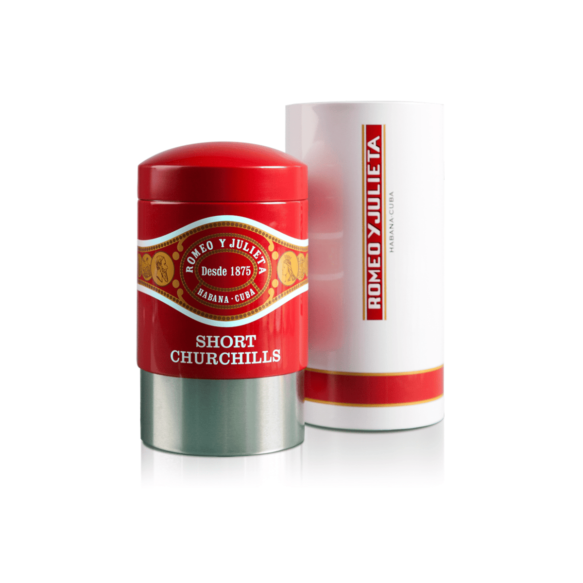 HABANOS ACCESSORIES Red &amp; White / 34cm ỐNG GIỮ ẨM ROMEO Y JULIETA BẰNG NHÔM