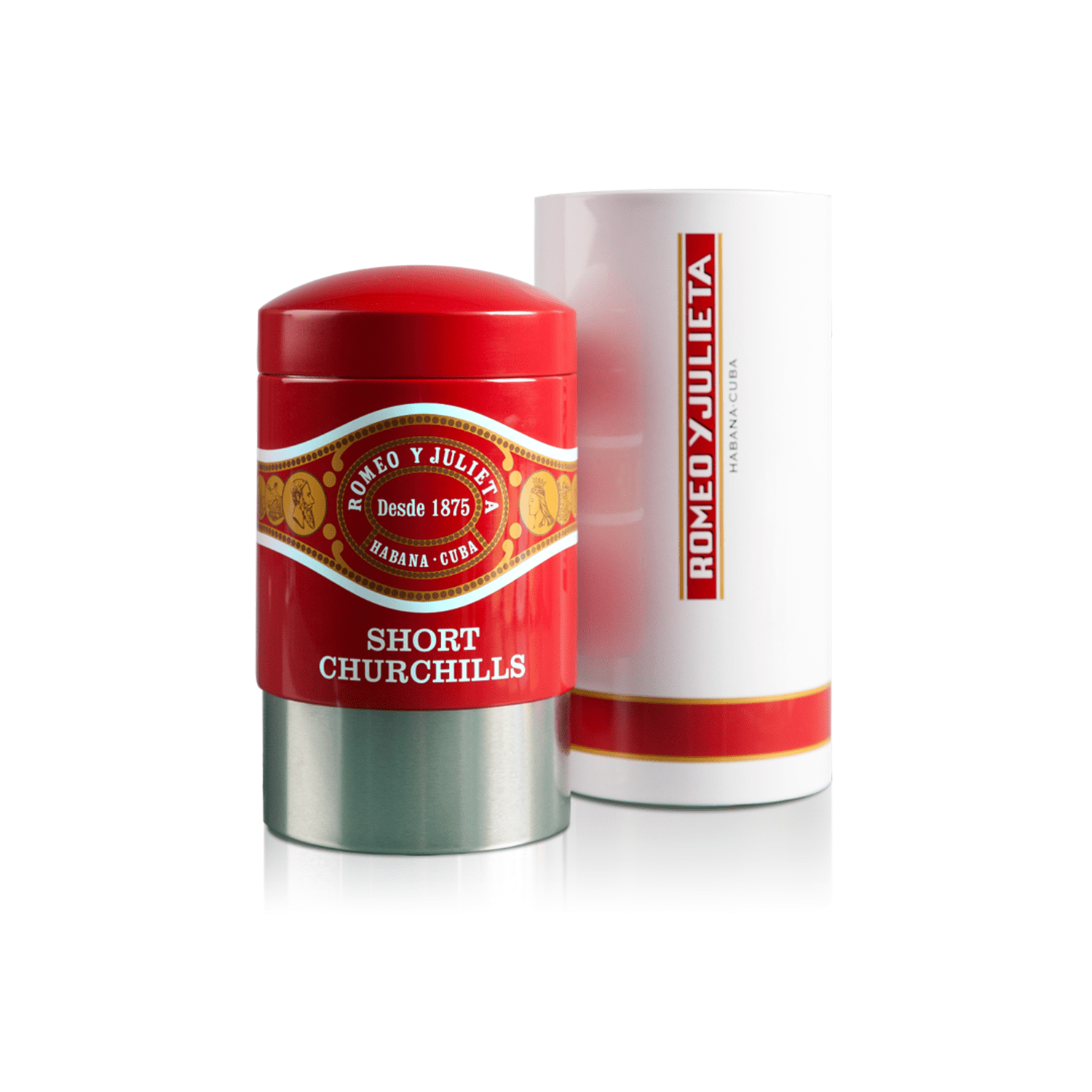 HABANOS ACCESSORIES Red & White / 34cm ỐNG GIỮ ẨM ROMEO Y JULIETA BẰNG NHÔM