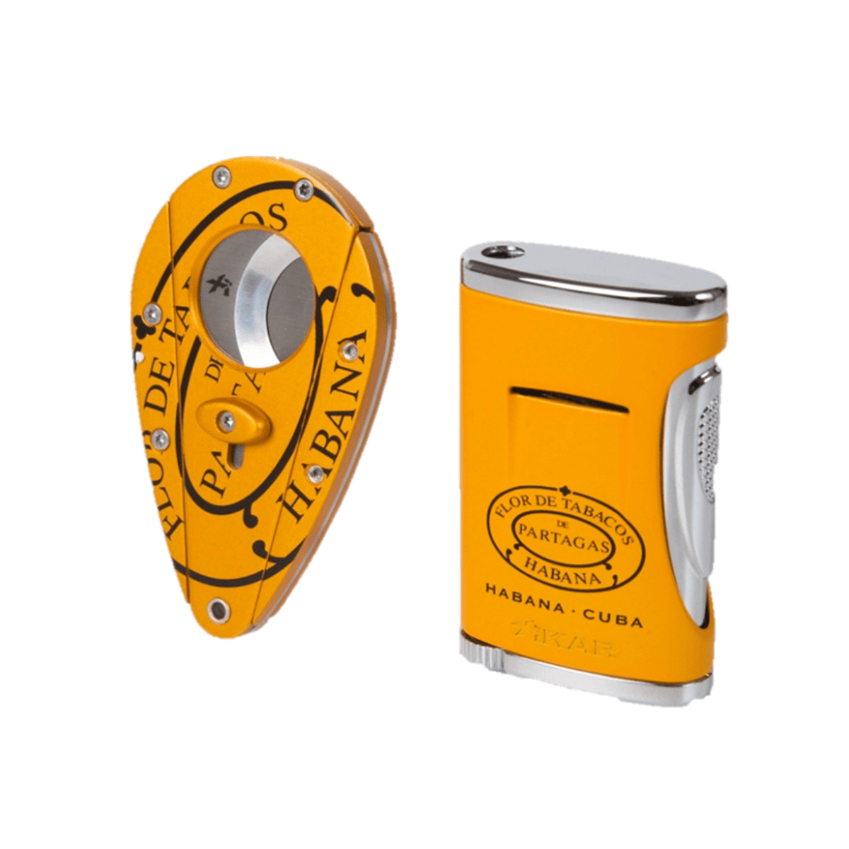 HABANOS ACCESSORIES Yellow Bộ phụ kiện DAO CẮT VÀ BẬT LỬA