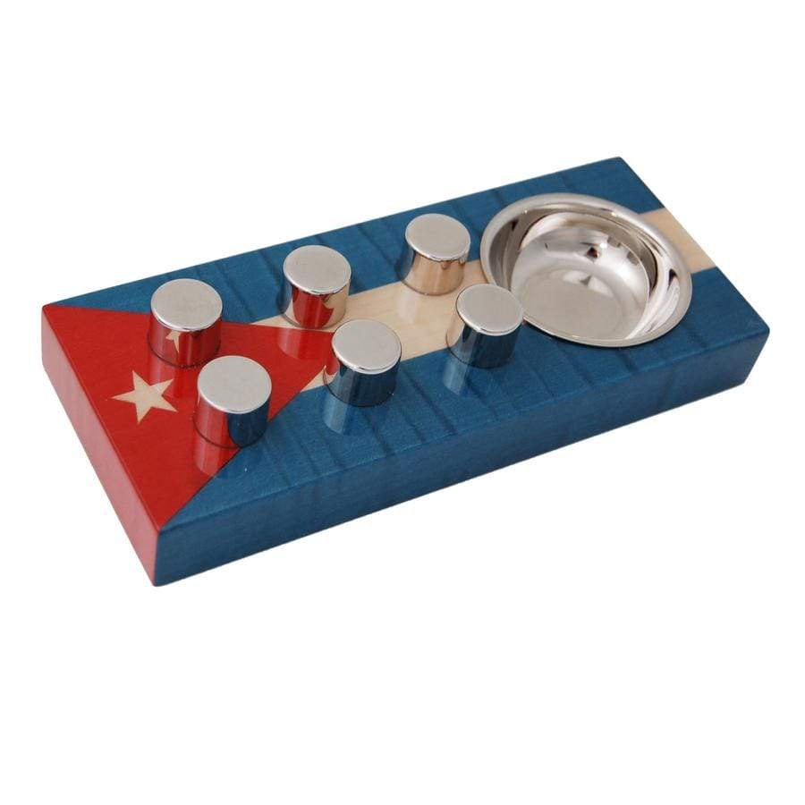 Habanos Specialist Vietnam ACCESSORIES Gạt tàn thuốc Xì Gà bằng gỗ loại 1 điếu nằm trên 6 đinh tán bằng thép không gỉ nhãn hiệu Che Cuba.
